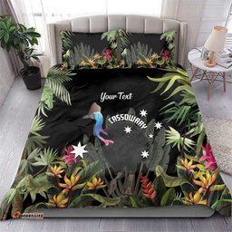 Personalised Australia Cassowary Bedding Set Dinosaur Bird - Rainforest Vibes