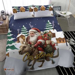Kangaroo Australia Christmas Bedding Set Xmas Pattern