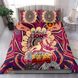 Brisbane Lions NAIDOC Week 2024 Bedding Set Mascot Football DT02