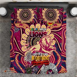 Brisbane Lions NAIDOC Week 2024 Bedding Set Mascot Football DT02