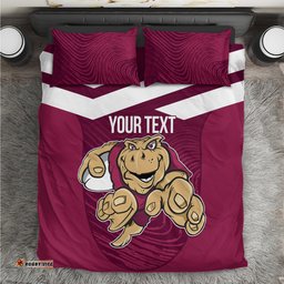 Custom Queensland Rugby Bedding Set Maroons Cane Toad Origin Sporty