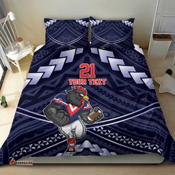 Custom Roosters Rugby Polynesian Tribal Bedding Set