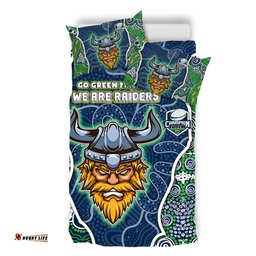 Canberra Raiders Grand Final Custom Bedding Set - Custom Raiders Contemporary Style Of Aboriginal Painting Bedding Set