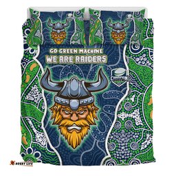 Canberra Raiders Grand Final Custom Bedding Set - Custom Raiders Contemporary Style Of Aboriginal Painting Bedding Set