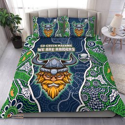 Canberra Raiders Grand Final Custom Bedding Set - Custom Raiders Contemporary Style Of Aboriginal Painting Bedding Set