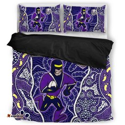 Melbourne Storm Grand Final Custom Bedding Set - Custom Melbourne Storm With Contemporary Style Of Aboriginal Painting Bedding Set
