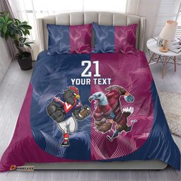 Roosters-Sea Eagles Rugby Custom Bedding Set Half Grunge Style