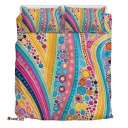 Australia Aboriginal Bedding Set - Aboriginal Colourful Dots Inspired Bedding Set