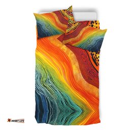 Australia Aboriginal Bedding Set - Australian Indigenous Aboriginal Art And Dot Painting Techniques Bedding Set