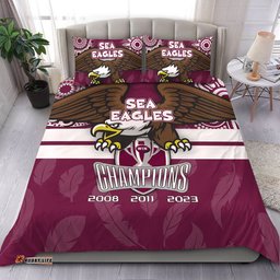 Manly Warringah Sea Eagles Bedding Set Talent Win Games But Teamwork And Intelligence Win Championships With Aboriginal Style