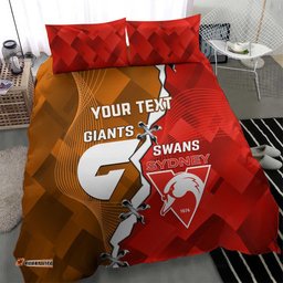 Personalised Giants And Swans Football Bedding Set Dynamic Style