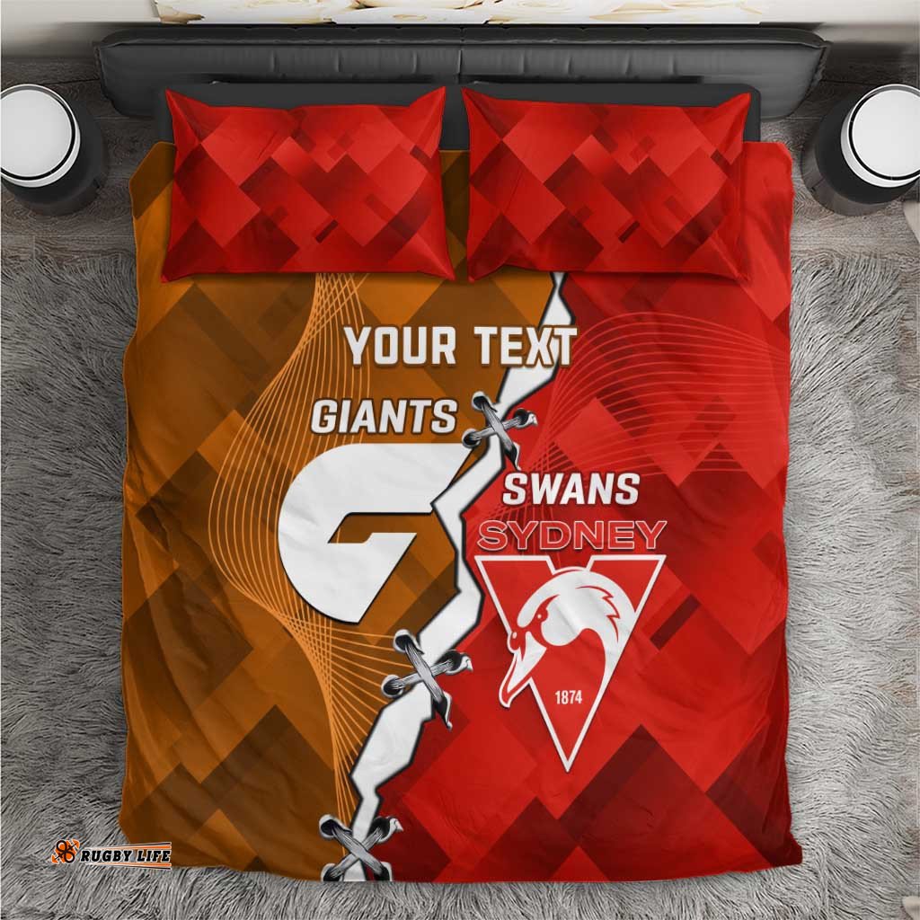 Personalised Giants And Swans Football Bedding Set Dynamic Style
