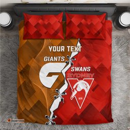 Personalised Giants And Swans Football Bedding Set Dynamic Style