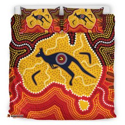 Australia Aboriginal Inspired Bedding Set - Indigenous Kangaroo