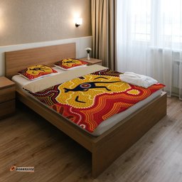 Australia Aboriginal Inspired Bedding Set - Indigenous Kangaroo