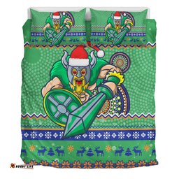 Canberra Raiders Bedding Set - Australia Ugly Xmas With Aboriginal Patterns For Die Hard Fans
