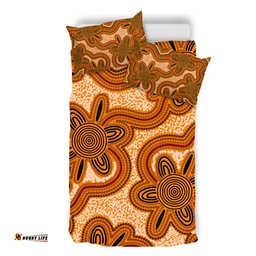 Australia Aboriginal Bedding Set - Aboriginal Art Background Connection Concept Bedding Set