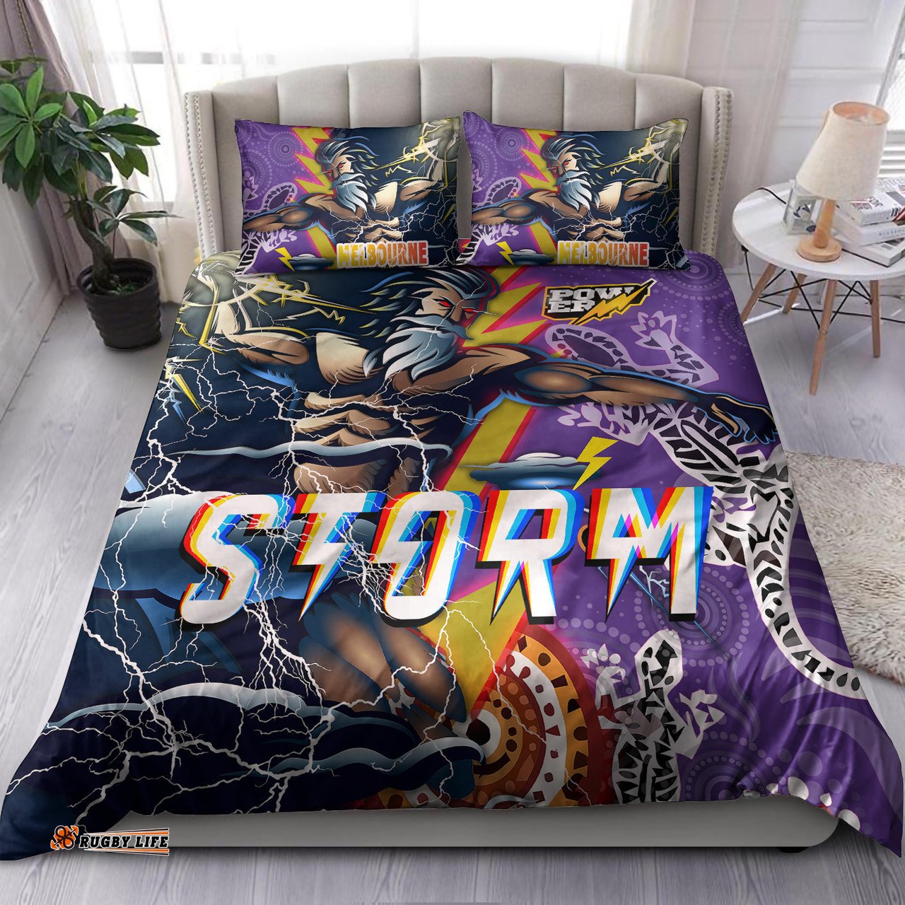 Melbourne Storm Bedding Set - Super Melbourne Storm Thunder Power