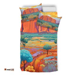 Urulu Travelling Bedding Set - Urulu Mountain Oil Painting Art Bedding Set