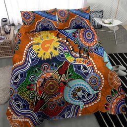Custom NAIDOC Week 2024 GWS Giants Bedding Set Australia Aboriginal Dot Painting DT02