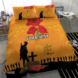 Australia Wallabies Rugby ANZAC Custom Bedding Set Gallipoli Soldier With Aboriginal Dots Art