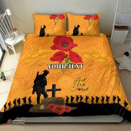 Australia Wallabies Rugby ANZAC Custom Bedding Set Gallipoli Soldier With Aboriginal Dots Art