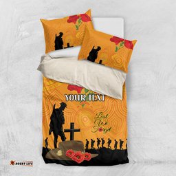 Australia Wallabies Rugby ANZAC Custom Bedding Set Gallipoli Soldier With Aboriginal Dots Art