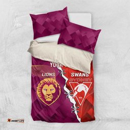 Custom Swans And Lions Football Bedding Set 2024 Go Champions Final Dynamic Version