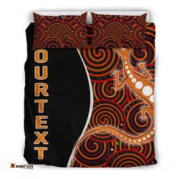 Australia Aboriginal Inspired Personalised Bedding Set - Indigenous Lizard Dreaming