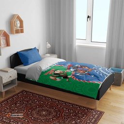 Personalised Rabbitohs And Knights Rugby Bedding Set Aboriginal Mix Polynesian Pattern