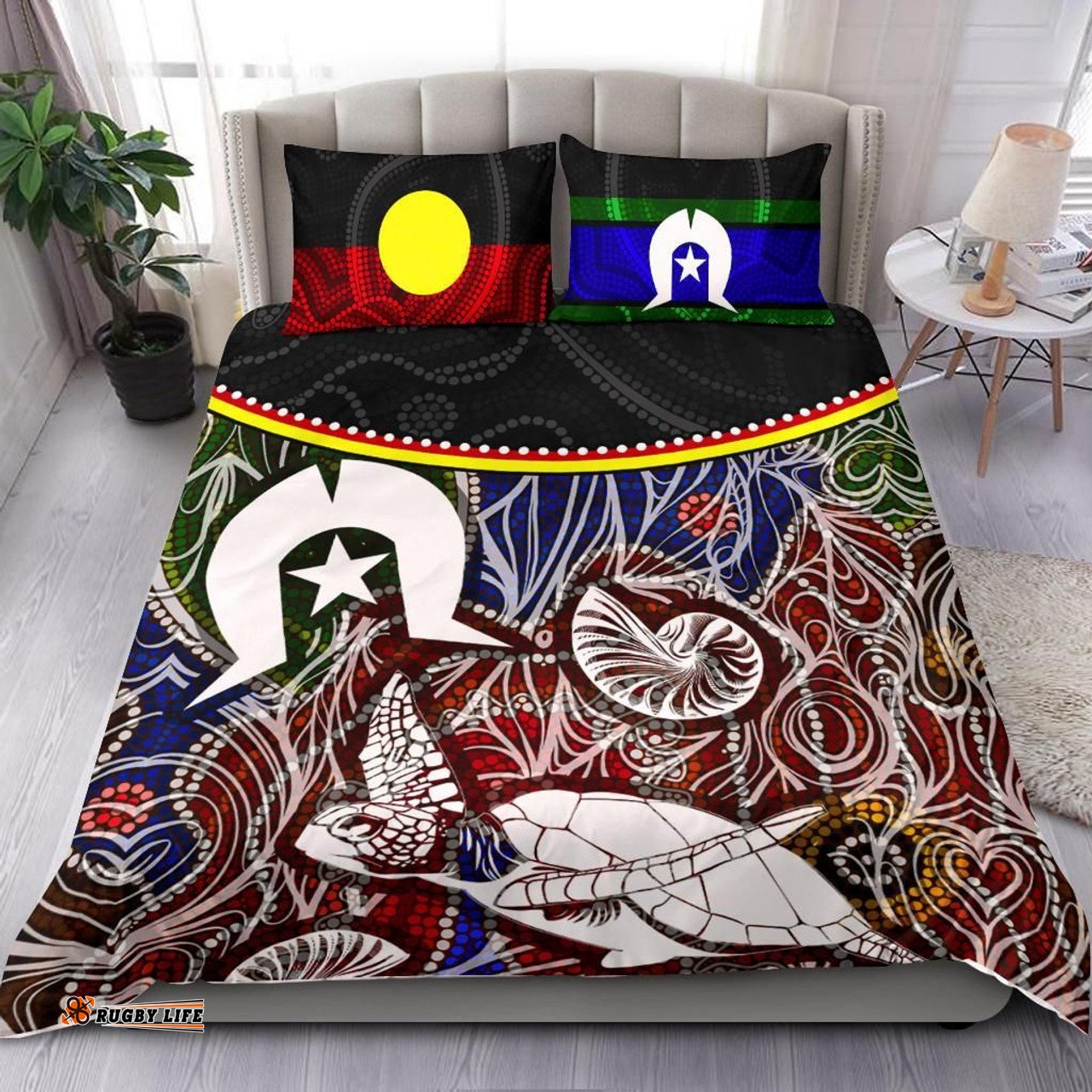 Australia Bedding Set - Aboriginal Inspired Dot In Naidoc Week Style