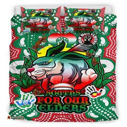 South Sydney Rabbitohs Custom Bedding Set - Souths Super Bunny Naidoc Week For Our Elders Aboriginal Inspired