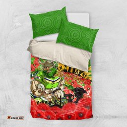 Personalised Mascot Raiders ANZAC Bedding Set Lest We Forget DT02