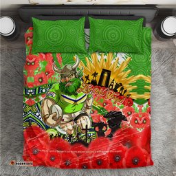 Personalised Mascot Raiders ANZAC Bedding Set Lest We Forget DT02