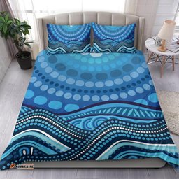Australia Aboriginal Inspired Bedding Set - Blue Circle Aboriginal Inspired Art
