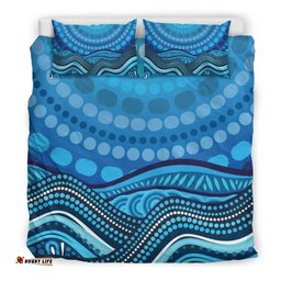 Australia Aboriginal Inspired Bedding Set - Blue Circle Aboriginal Inspired Art
