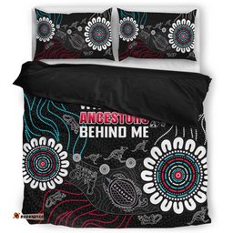 Australia Aboriginal Bedding Set - Walking with 3000 Ancestors Behind Me Black Bedding Set