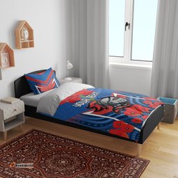 Custom Knights Rugby ANZAC Bedding Set Novocastrians Gallipoli Soldier With Aboriginal Art