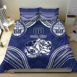 Bulldogs Rugby Custom Bedding Set Go Berries With Polynesian Style