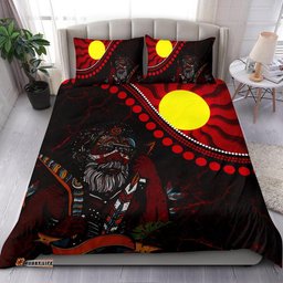 Australia Aboriginal Inspired Bedding Set - Indigenous People And Sun