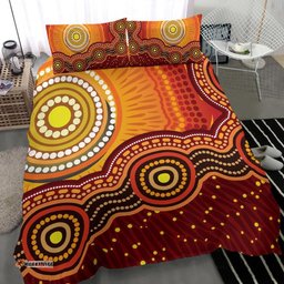 Australia Aboriginal Inspired Bedding Set - Sunrise Aboriginal Inspired Art