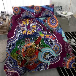 Personalised Eagles NAIDOC Week 2024 Bedding Set Australia Aboriginal Dot Painting DT02