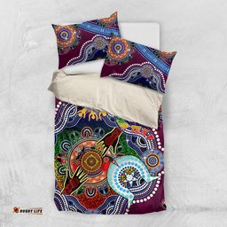Personalised Eagles NAIDOC Week 2024 Bedding Set Australia Aboriginal Dot Painting DT02