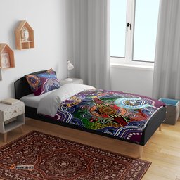 Personalised Eagles NAIDOC Week 2024 Bedding Set Australia Aboriginal Dot Painting DT02