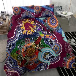 Personalised Broncos NAIDOC Week 2024 Bedding Set Australia Aboriginal Dot Painting DT02