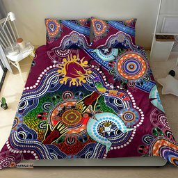 Personalised Broncos NAIDOC Week 2024 Bedding Set Australia Aboriginal Dot Painting DT02