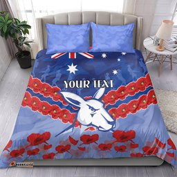 Custom Kangaroos Football Bedding Set ANZAC Lest We Forget