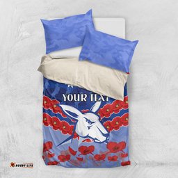 Custom Kangaroos Football Bedding Set ANZAC Lest We Forget