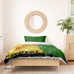 Australia Cricket ANZAC Day 2024 Bedding Set Australian Army Camouflage With Poppies