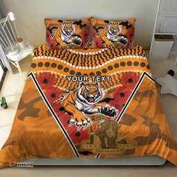 Custom Wests Tigers Rugby ANZAC Bedding Set Aboriginal and Army Patterns